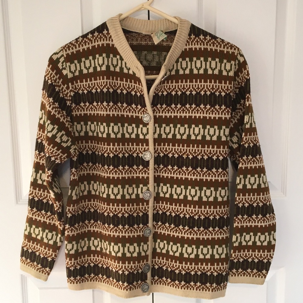 Vintage Australian Wool Norwegian Inspired Cardi